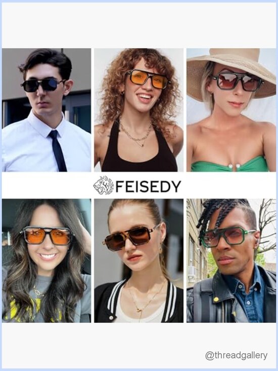 Vintage Square 70s Flat Aviator Sunglasses Women Men Classic Retro Stylish UV400 main image 6